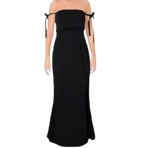 Jarlo Black Tie Off The Shoulder Evening Gown